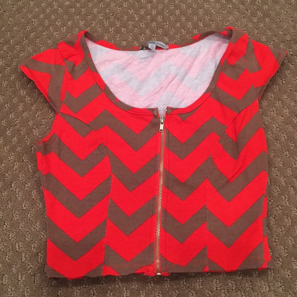 Charlotte Russe Crop Top Full Zip Shirt